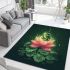 Frog jumping on a pink lotus flower area rugs carpet