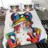 Frog wearing glasses abstract painting bedding set