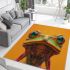 Frog with big eyes symmetrical face area rugs carpet