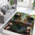 Frog with big eyes symmetrical face area rugs carpet