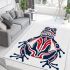 Frog with blue and red colors area rugs carpet