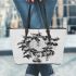 Fruits and dream catcher pencil drawing simple color leather tote bag