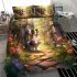 Garden stroll with furry friend bedding set