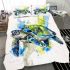 Geometric sea turtle blue and green bedding set