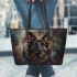 German shepherd dogs and dream catcher leather tote bag