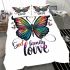 God family love a colorful butterfly bedding set