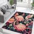 Graceful bird among flowers area rugs carpet