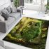 Green owl cartoon area rugs carpet