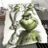 Grinchy cartoon smile with rabbit 3d bedding set