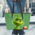 Grinchy got bucked tooth missing smile leather tote bag