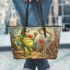 grinchy smile and dancing skeleton king 13 Leather Tote Bag