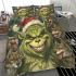 Grinchy smile and dancing wolves show bedding set