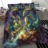 Guardian dragons under the starry sky bedding set