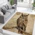 Guardian owl on vintage maps area rugs carpet