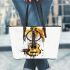 Guitar coffee and dream catcher leather tote bag
