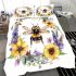 Hand drawn watercolor bee in the center bedding set