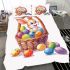 Happy easter bunny with colorful eggs in a basket isolated bedding set