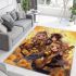 Harmonious bee idol trio in nature's embrace area rugs carpet