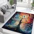 Harmonious tree spirits and birds in flight area rugs carpet