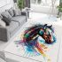 Horse head in the style of brush strokes area rugs carpet
