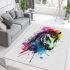 Horse head with a splash of color area rugs carpet
