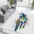 Horse splashes and drips with colors area rugs carpet