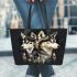 Husky dogs with dream catcher leather tote bag