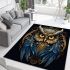Intricate art nouveau owl illustration area rugs carpet