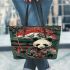 Japanese print of a panda samurai with a katana leather Chic Stylish Tote Bag & Women Totes: Perfect Gift for Girlfriend | Crossbody, Purse, Handbag