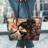 Japaness ninja and dream catcher leather tote bag