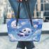 Kawaii anime style panda moon and stars leather Chic Stylish Tote Bag & Women Totes: Perfect Gift for Girlfriend | Crossbody, Purse, Handbag