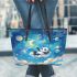 Kawaii anime style panda moon and stars leather Chic Stylish Tote Bag & Women Totes: Perfect Gift for Girlfriend | Crossbody, Purse, Handbag