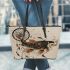 Koi fish smile with dream catcher leather tote bag