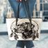 Labrador retriever dogs and dream catcher leather tote bag