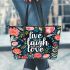 live laugh love Leather Tote Bag