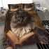 Longhaired british cat as literary characters bedding set