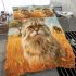 Longhaired british cat in african savannah adventures bedding set