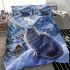 Longhaired british cat in alpine ski resorts bedding set