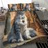 Longhaired british cat in ancient egyptian temples bedding set