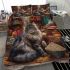 Longhaired british cat in arabian nights bazaars bedding set