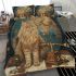 Longhaired british cat in celestial observatories bedding set