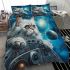 Longhaired british cat in celestial voyages bedding set