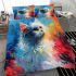 Longhaired british cat in contemporary art scenes bedding set
