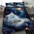 Longhaired british cat in cosmic dreamscape bedding set