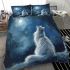 Longhaired british cat in dreamy moonlit landscapes bedding set