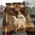 Longhaired british cat in fairy tale ballrooms bedding set