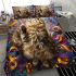 Longhaired british cat in festive carnivals bedding set