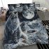 Longhaired british cat in lunar landscapes bedding set