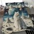 Longhaired british cat in lunar landscapes bedding set