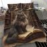 Longhaired british cat in magical academies bedding set